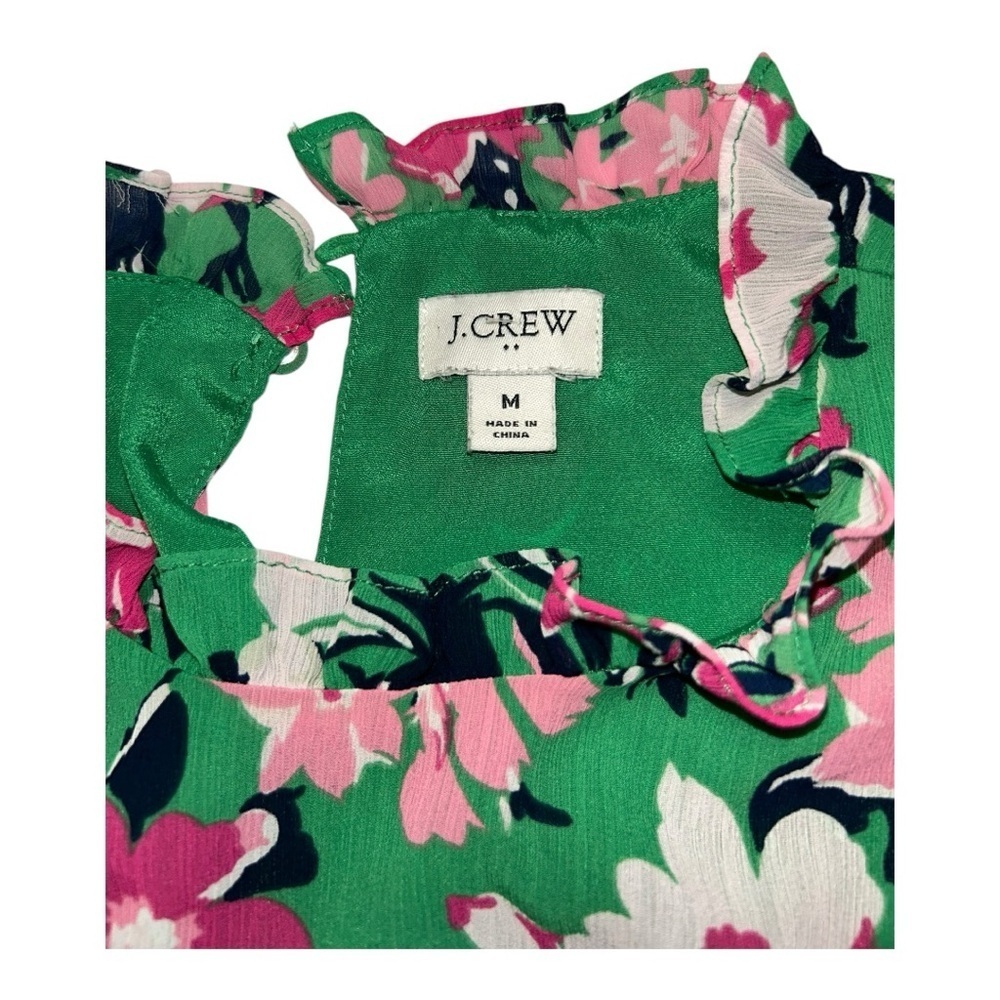 J. CREW Green Floral Women’s blouse size M - Picture 9 of 11